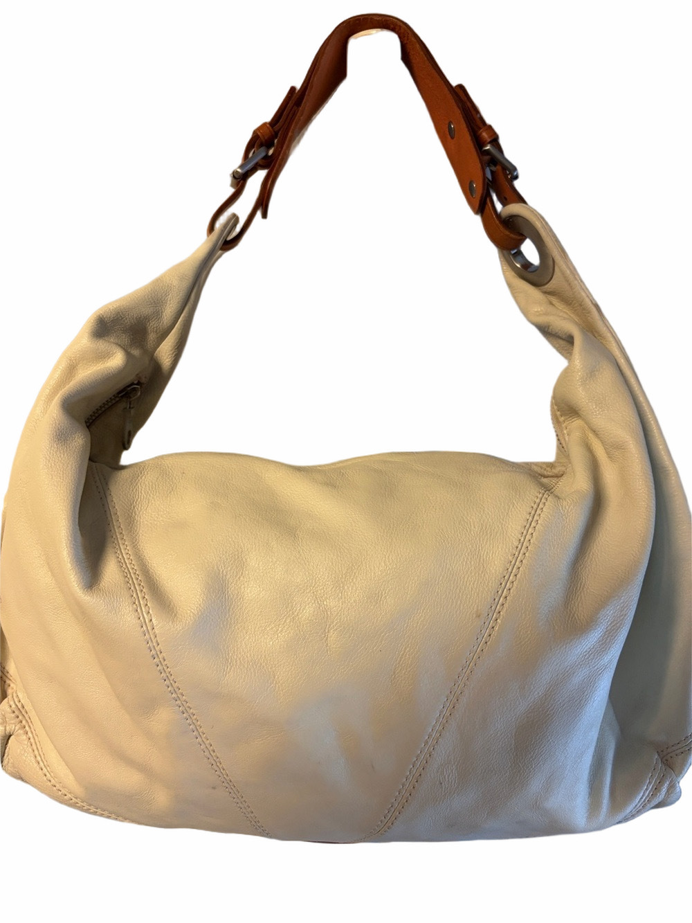 Christopher Kon White/Cream Leather Hobo Bag | EUC | OS